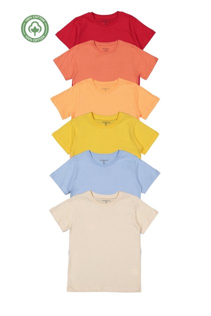 Girl Boy 6-Piece Set Plain Short Sleeve T-Shirt - Children's Clothing
