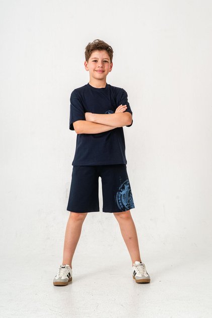 Ust Pocket Ust Pocket Printed Back Printed Boys Shorts - T-Shirt Set