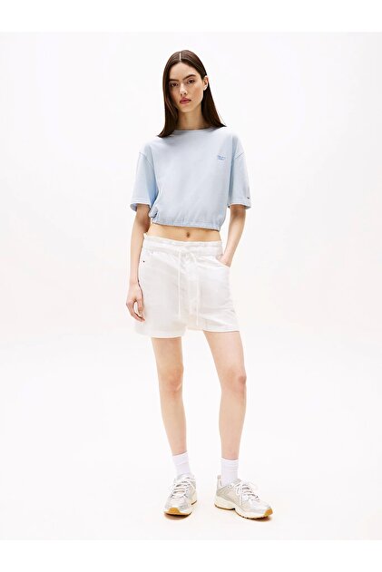 TJW COTTON LINEN SHORT Kadın Şort DW0DW20360YBL