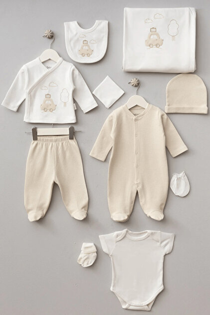 Baby Maa 10 Parça Unisex Bebek Yenidoğan Hastane Çıkış Seti – %100