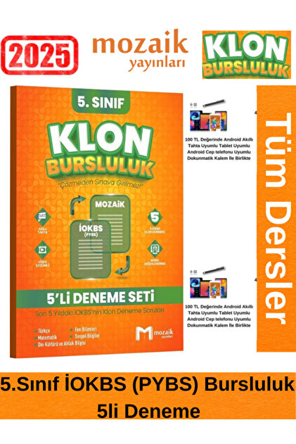 Fenomen Yayıncılık Mozaik 2025 5.Sınıf Klon 5 Lİ Deneme (İOKBS