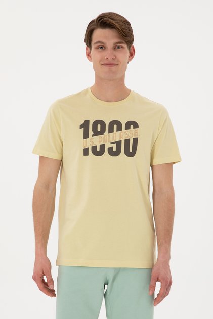 Herren-T-Shirt mit normaler Passform und Rundhalsausschnitt in Hellkhaki 50306922-VR183