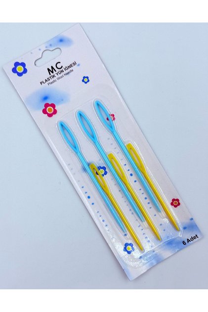 2 Boy 6 Adet Kutulu Plastik Yün Dikiş İğnesi Örgü Dikme Yün Dokuma El işi Malzemeleri