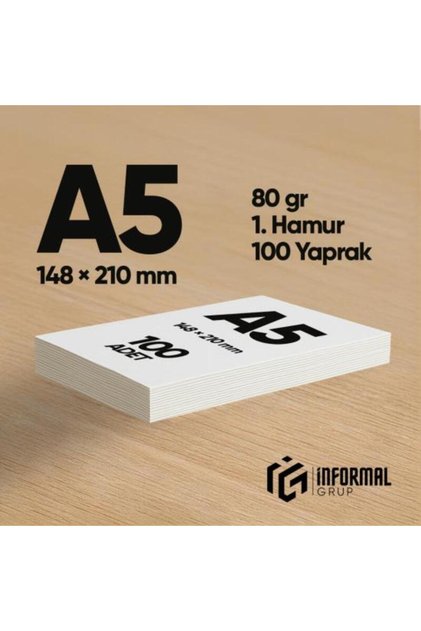 İnformal Fotokopi Kağıdı Premium Kalite A5 80 gr 100 Yaprak 1. Hamur