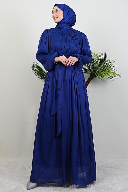 GYZAMLA Matem Hijab Dress Midnight Blue- Trendyol
