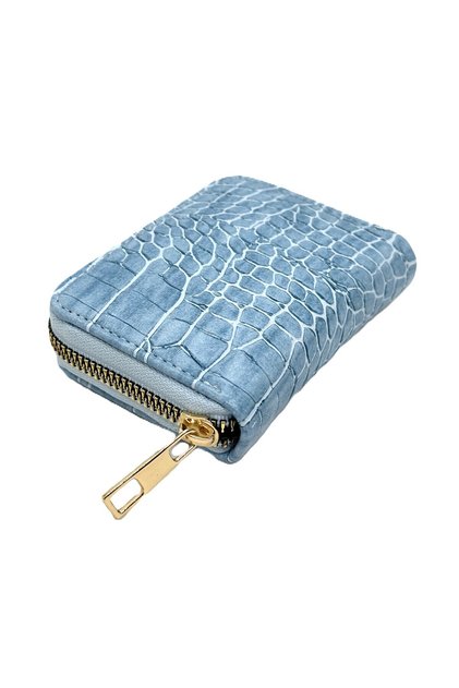 Crocodile Leather Zippered Accordion Card Holder