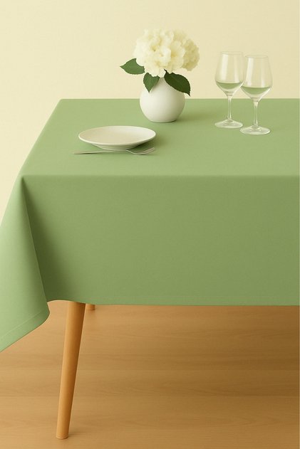 Luna Series Velvet Textured Table Cloth - Çağla