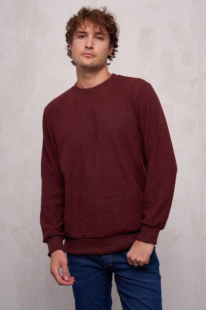 Erkek Bisiklet Yaka Süs Etiketli Selanik Sweatshirt - 5053