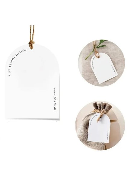 50Ad 5X7Cm Oval Basic Thank You Card Note Writable Perforated Shake Label Clothing Packaging Card