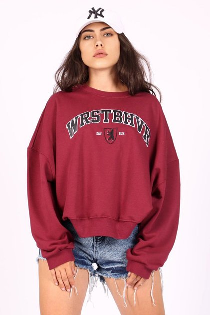 Mad Girls Claret Red Sweatshirt Mg1196