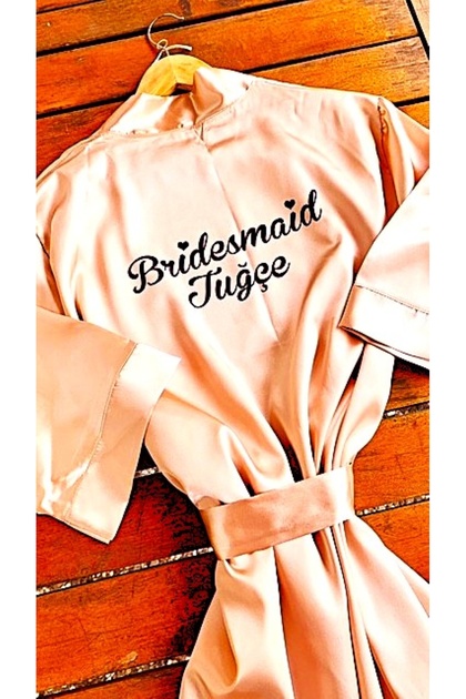 (We Write Your Name) Bridesmaid Dressing Gown Bridesmaid Dressing Gown Mink Powder Color Bridal Dressing Gown