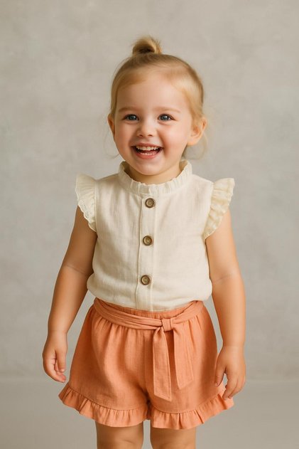 Girl's Shorts Muslin 100% Cotton Daily Comfortable and Stylish Set