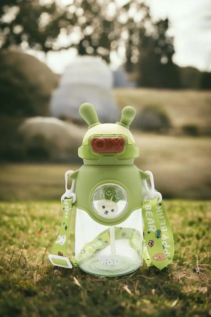 Quality Astronaut Rabbit Figured Water Bottle Sticker Gift School Children's Water Bottle Water Bottle with Straw 750ml