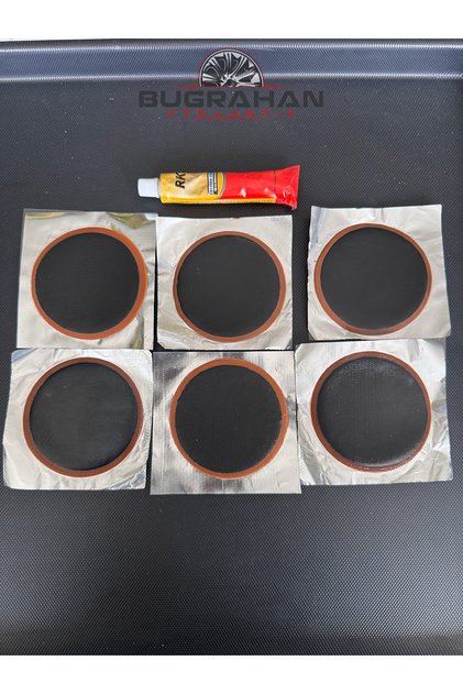 75 Mm A Kalite İç Lastik ve Dubleks Lastikler için Lastik Yaması 6 Adet + Yama İlacı