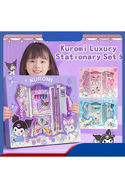MJ TOYS Kuromi Sanrio 9 Parça Kırtasiye Seti Okul seti Kuromi