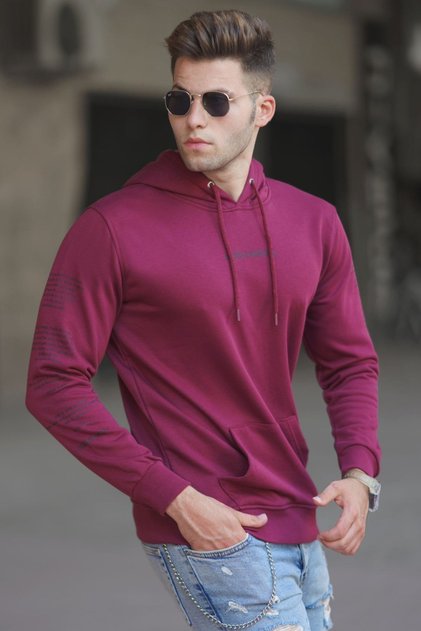 Claret Red Printed Sweatshirt 5304