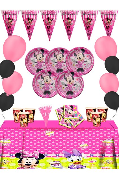 Minnie Mouse Doğum Günü Parti Malzemeleri Süsleri Seti