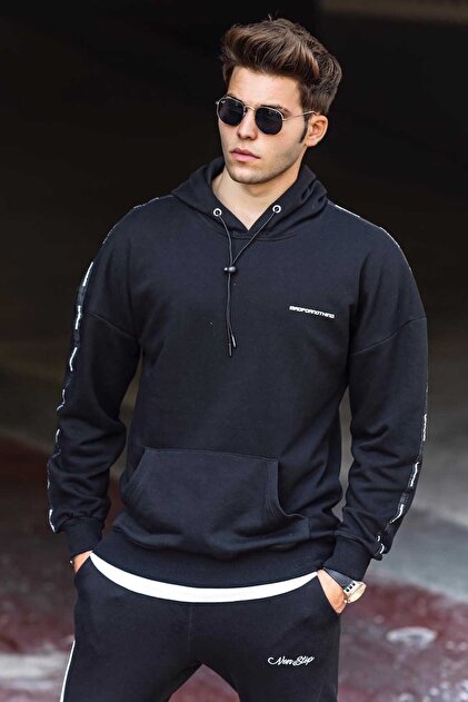 Siyah Kapüşonlu Sweatshirt 4721