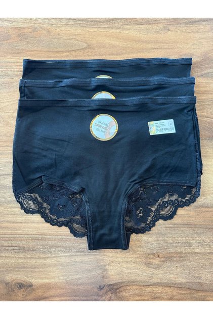 Nefes Alan Özel Kalıp Yüksek Bel Dantelli Toparlayıcı Külot 3'lü Paket