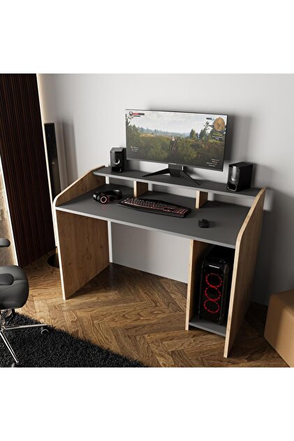 ラピスパイワン②デスク Bimossa Nova S8381 Oyuncu Masası Sepet-Antrasit 117 cm - Fiyatı