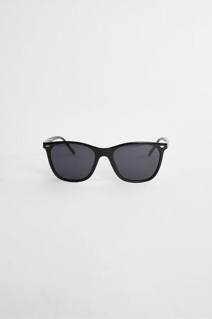 Unisex Oval Frame Black Sunglasses