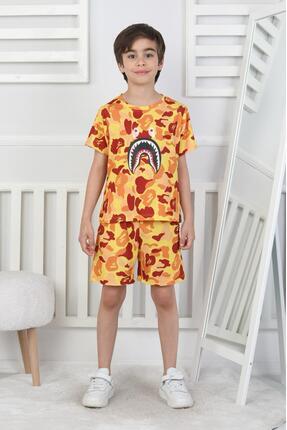 AXXAN bape ikili şort tişort takım alt üst dijital baskı erkek