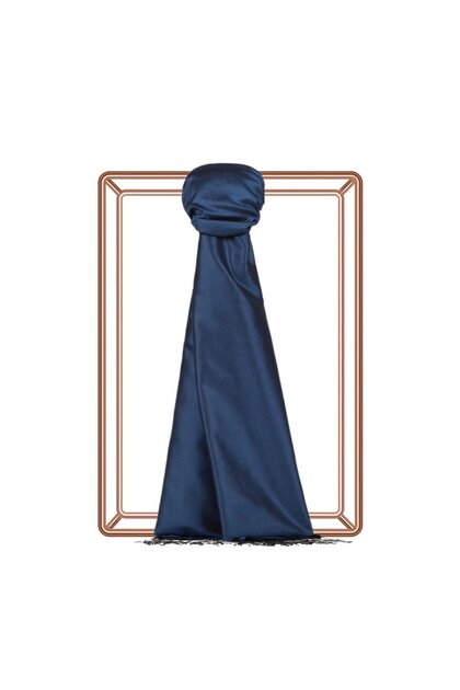 One-Sided Silk Shawl 02911-Ocean Blue