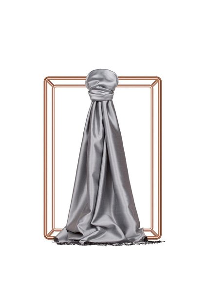 Double-Sided Solid Color Silk Shawl 927-Silver