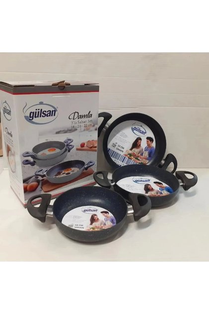 Granit Damla Sahan Tava 3'lü Set 18-20-22 Cm