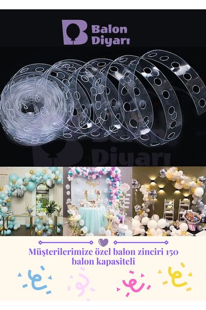 Balon Zinciri Şerit Balon Kemer Aparatı 5 Metre Yüksek Kalite