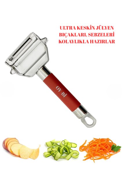 OY-Bİ 1. Kalite Pratik Paslanmaz Çelik Turbo Jülyen Meyve Sebze Soyucu Kesici Doğrayıcı