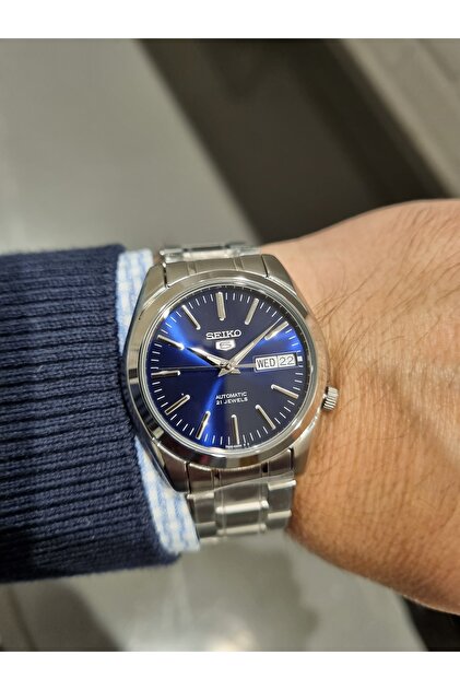 Seiko SEİKO-OTOMATİK Lacivert Kadran Takvimli Çelik Bilezik 3 ATM