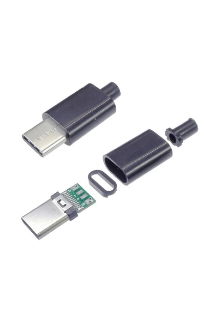 Type-c Usb 3.1 Şarj Soketi 24 Pin Erkek Fiş - Siyah