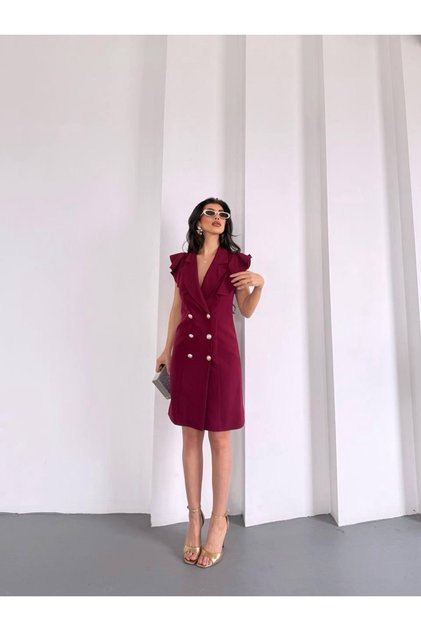 Buttoned Long Blazer Jacket