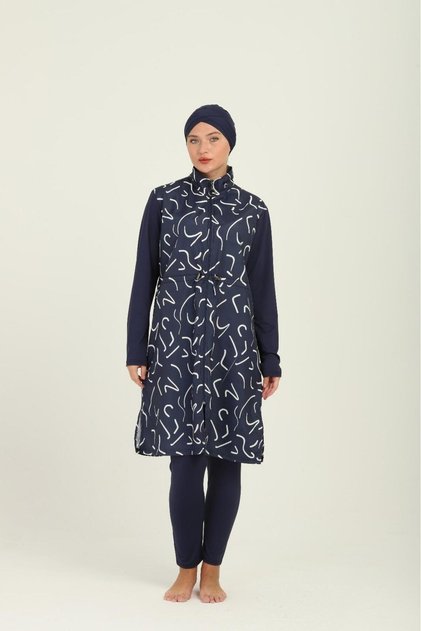 Hijab Swimsuit Zippered 4 Piece Hashama Suit
