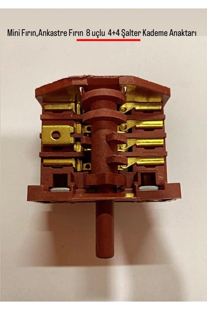 Kumtel Lüksell Twix Mini Fırın , Ankastre Anaktarı 4+4 8 uçlu Şalter kademe Düğme