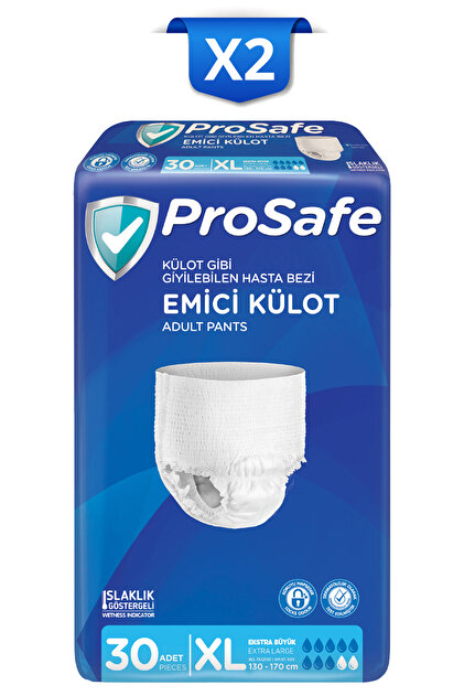 Adult Diaper Absorbent Panties with Wetness Indicator, Waist Size 130-170cm, Xlarge 30'Lux2Pack
