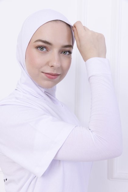 Lycra Combed Cotton Sleeve White - Practical Women's Hijab Plain Prayer Sleeve 1 Pair Viscose Hijab