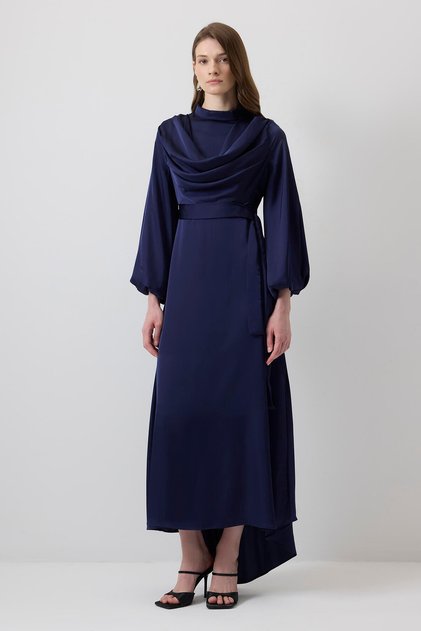 Draped Satin Dress