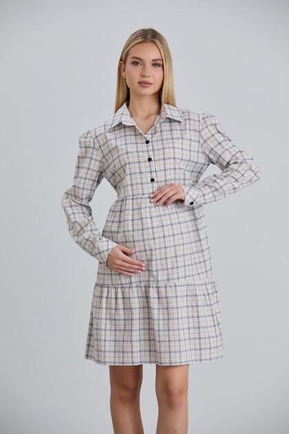 Shirt Detail Turtleneck Maternity Tunic