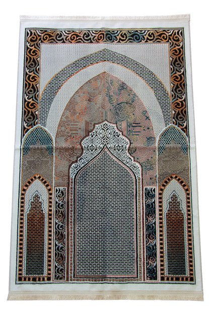 سجادة صلاة منسوجة من نوع السجاد التقليدي باللون الأسود