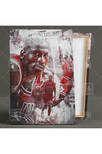 SML TABLO Michael Jordan Art Chicago Bulls Basketbol Kırmızı Forma
