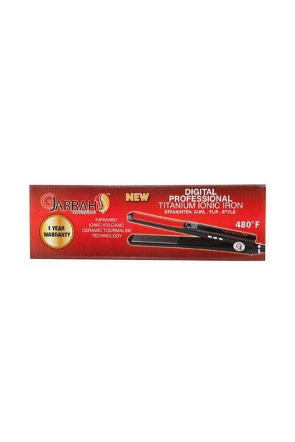 Gjarrah Ceramic Digital Titanium Flat Iron Black/Red