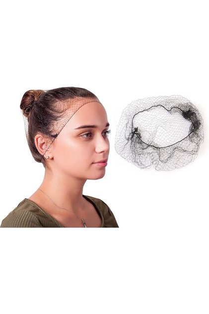 144 Pieces Hair Nets Invisible Elastic Edge Mesh Nylon Invisible Hairnet Breathable BLACK