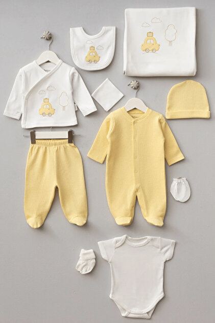 Baby Maa 10 Parça Unisex Bebek Yenidoğan Hastane Çıkış Seti – %100