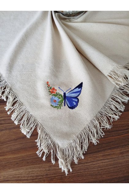 Buldan Cendere Fabric Authentic Embroidered 105X105 cm Tablecloth