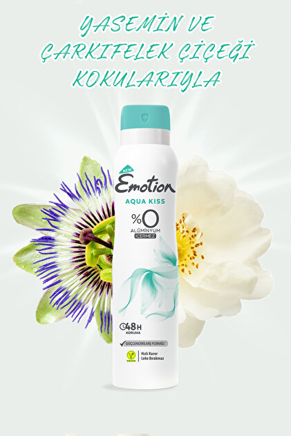 Emotion Aqua Kiss Kadın Vegan Deodorant 3x150 Ml Hızlı Kurur, Leke