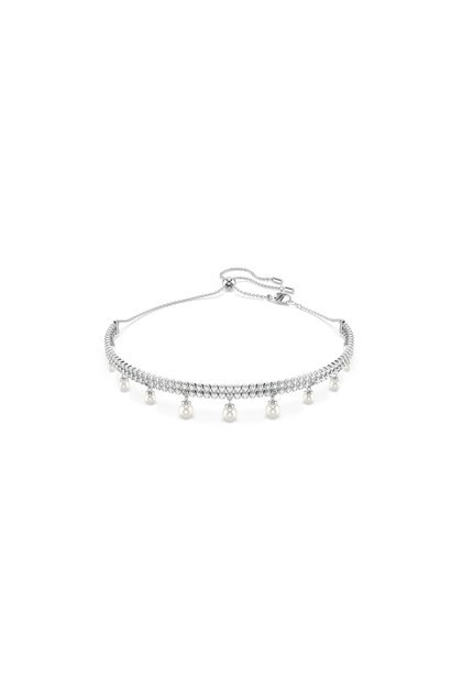 Ariana Grande x Swarovski Gerdanlık, Kristal inci, Yuvarlak kesim, Beyaz, Rodyum kaplama
