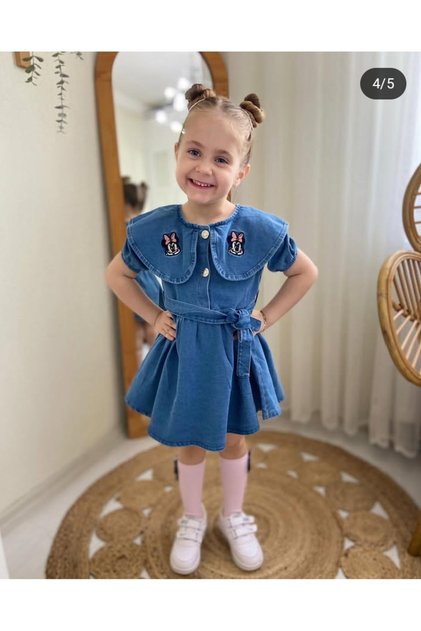 Kız çocuk kot minie elbise