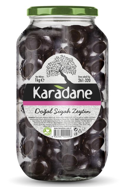 Doğal Siyah Zeytin 261 - 320 Kalibre 1Kg